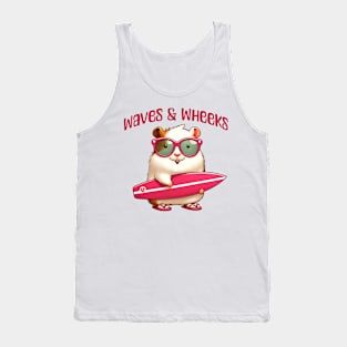 Waves & Wheeks funny summer surfing guinea pigs design Tank Top